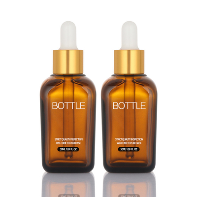 50ml nhỏ giọt Hộp đựng huyết thanh rỗng Mỹ phẩm Dầu dưỡng tóc Logo tùy chỉnh Chai huyết thanh thủy tinh