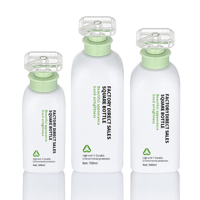 Refillable Custom 300ml 500ml 700ml Màu xanh lá cây mở rộng tóc bằng nhựa Sữa tắm Dưỡng thể Chai sữa tắm