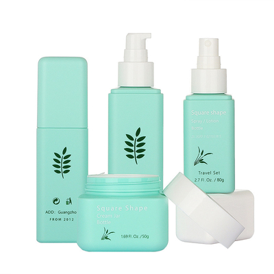 Bộ Bao Bì Mỹ Phẩm Màu Xanh Thanh Lịch 50g 80g 100ml 160ml Phong Cách Đơn Giản