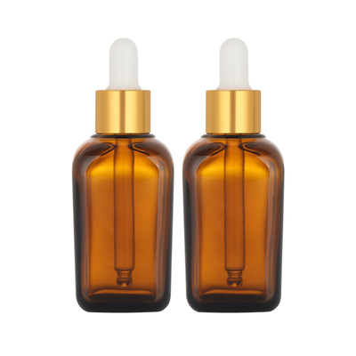 Tùy chỉnh Chai nhỏ giọt dầu tóc có thể đổ lại Chất liệu thủy tinh vuông 50ml