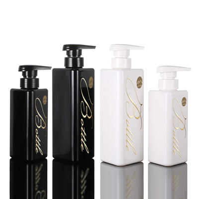 Bán buôn 100ml 200ml 300ml Hình dạng tam giác Tái chế Hộp đựng kem dưỡng da thú cưng màu đen Máy bơm không khí màu đen Chai dầu gội đầu 500ml