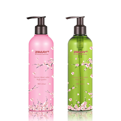 Chai lotion mỹ phẩm tròn, 54mm Chai dưỡng thể rỗng màu xanh lá cây 300ML