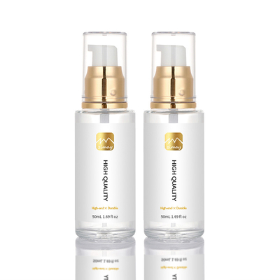 50ml Thủy tinh Sang trọng Matte rỗng Mỹ phẩm Serum Dưỡng tóc Hộp đựng Dầu dưỡng tóc Với Đầu Vàng Sang trọng