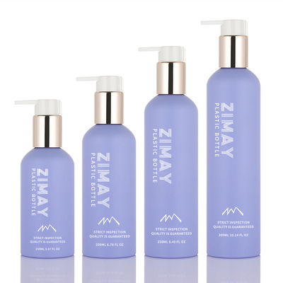 Eco thân thiện với môi trường PET 150ml 200ml 250ml 8 oz sữa tắm dưỡng thể màu tím phong cách mới sữa tắm gel vàng bơm ép chai
