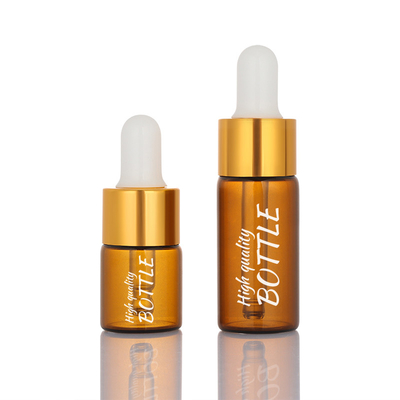 Frosted 5ml 10ml Chai mỹ phẩm rỗng Amber Dropper Chai serum mặt tròn