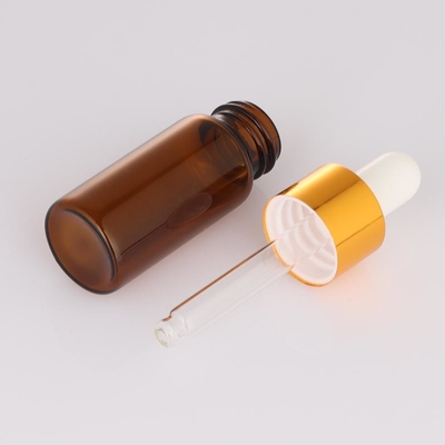 Frosted 5ml 10ml Chai mỹ phẩm rỗng Amber Dropper Chai serum mặt tròn