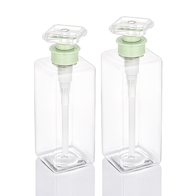 Bơm hình chữ nhật rỗng Hình tròn Dầu tắm tùy chỉnh phẳng 300ml 400ml 800ml Chai dầu gội