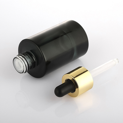 Thân thiện với môi trường rỗng nhựa sang trọng màu đen 30ml dầu tóc serum nước hoa chai nhỏ giọt