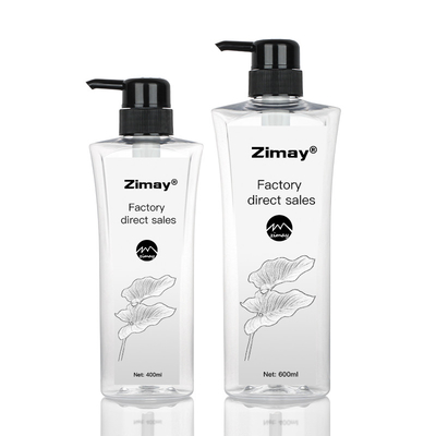 Chai lotion mỹ phẩm tròn hình trụ trong suốt 400ML 600ML Bơm màu đen