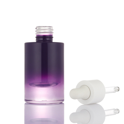 Thiết kế mới nhỏ ombre tím trắng bơm 30ml hộp đựng serum rỗng chai nhỏ giọt