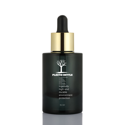 30 Ml Đen Mờ Kính Tròn Hiện Đại Thiết Kế Mới Lạ Bao Bì Mỹ Phẩm Serum Tinh Dầu Chai Nhỏ Giọt 1 Oz