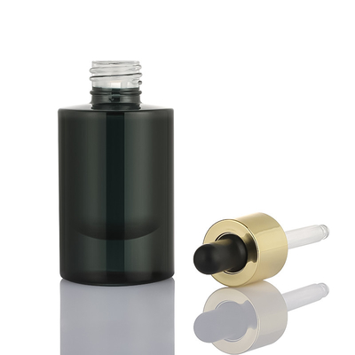 30 Ml Đen Mờ Kính Tròn Hiện Đại Thiết Kế Mới Lạ Bao Bì Mỹ Phẩm Serum Tinh Dầu Chai Nhỏ Giọt 1 Oz