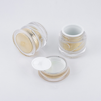 Bộ bao bì mỹ phẩm 50g Vàng Chai bơm acrylic rỗng Chai lọ mỹ phẩm