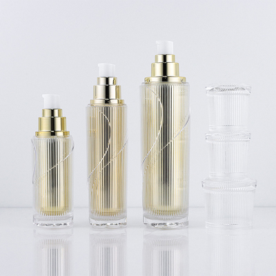 Bộ bao bì mỹ phẩm 50g Vàng Chai bơm acrylic rỗng Chai lọ mỹ phẩm