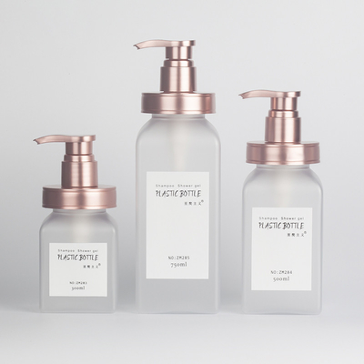 Rectangle Clear Matte PETG Mỹ phẩm Jar Nhựa Body Pump Chai dầu gội