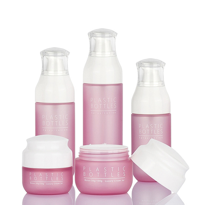 Bộ bao bì mỹ phẩm chăm sóc da màu hồng sang trọng Chai kem dưỡng da mặt 138ml