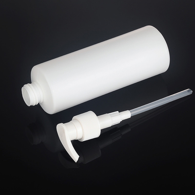 143mm 300ml Chai mỹ phẩm tròn PE màu trắng cho bao bì sữa tắm