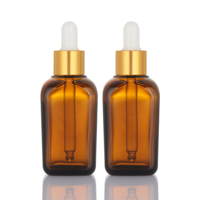 Tùy chỉnh Chai nhỏ giọt dầu tóc có thể đổ lại Chất liệu thủy tinh vuông 50ml