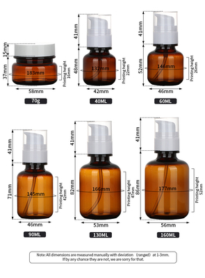 Bộ bao bì mỹ phẩm PET 90ml 130ml 160ml chống rò rỉ có thể thu hồi