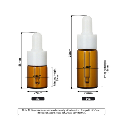 Khắc Chai nhỏ giọt Mỹ phẩm Dung tích 1oz Vòng tròn màu hổ phách