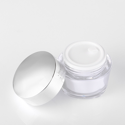Bán buôn 15g 30g 50g Acrylic Tường đôi Nhựa rỗng Mỹ phẩm Bơ dưỡng thể Kem Mặt Hũ Nồi với Môi