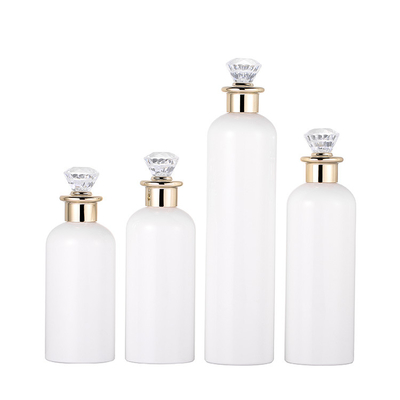 Chất lượng cao PET tròn màu trắng Unilever rỗng không có không khí Bao bì mỹ phẩm chai nhựa đựng dầu gội đầu với nắp kim cương