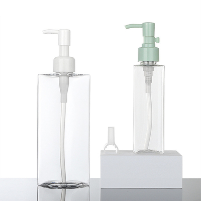 180ml Clear Oil Bao bì Hộp đựng Dầu gội và Dầu xả Bộ Dầu dưỡng da Hình vuông Chai Bơm Nhựa 200ml