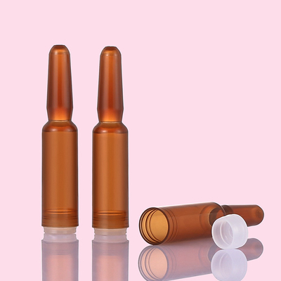 Lọ huyết thanh bằng nhựa màu hổ phách Ampoule cho tinh chất mỹ phẩm Dung tích 1ml