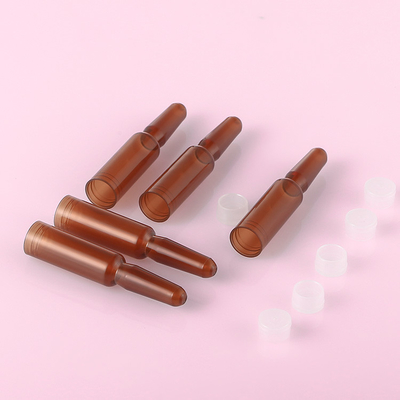 Lọ huyết thanh bằng nhựa màu hổ phách Ampoule cho tinh chất mỹ phẩm Dung tích 1ml