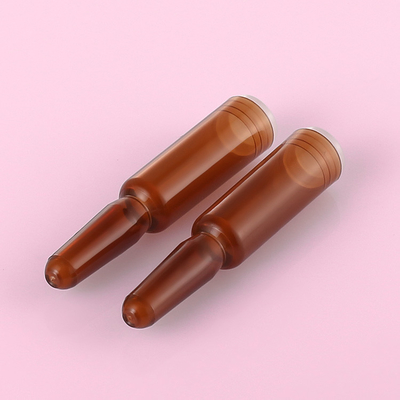 Lọ huyết thanh bằng nhựa màu hổ phách Ampoule cho tinh chất mỹ phẩm Dung tích 1ml