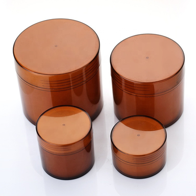 Lọ đựng mỹ phẩm 4 Oz rỗng nhựa có nắp Màu hổ phách Miệng rộng